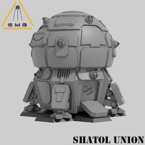 Shatol Union Dropship (1 model, kaartschaal) van Sir Mortimer Bombito, SMB. 6 mm, schaal 1/285 3D-geprint mini.