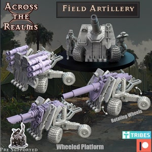 Pinup Corp Guardbabe Field Artillery MLRS Teams x2 (2 models) by Across The Realms. 32mm scale made to order 3D print.
