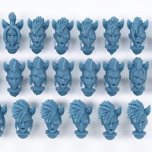 Space Neko Nuns head pack 2 Punk heads pack, 32mm female head pack, by Minigames Miniatures. Made to order 3D print.