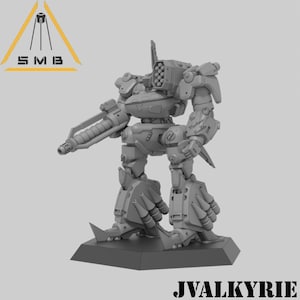Jvalkyrie Japanese inspired Mecha (1 model) by Sir Mortimer Bombito, SMB. 6mm, 1/285 scale 3d printed mini.