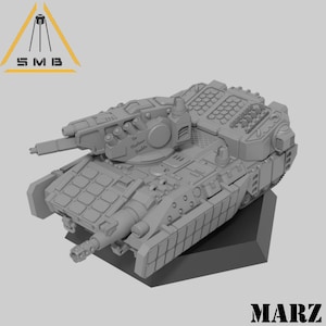 Marz Tank (1 model) by Sir Mortimer Bombito, SMB. 6mm, 1/285 scale 3d printed mini.