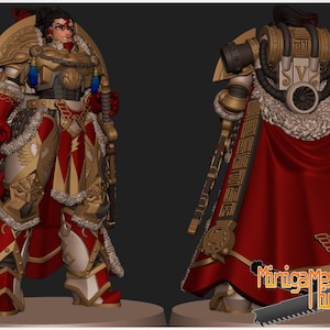 Space Nuns Matriarch Lady Khan by Minigames Miniatures. 32mm scale made to order 3D print. !!! Important fitment notes in description!!!