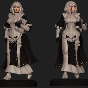 Space Nuns Battle Sister Librarian da Minigames Miniatures. Impressão 3D feita sob encomenda em escala de 32 mm.