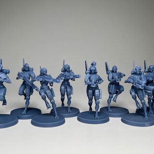 Greater Good Female Warriors (10 models) by Minigames Miniatures. 32mm scale made to order 3D print.