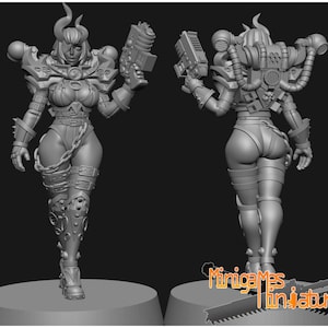 Corrupted Female Space Nun by Minigames Miniatures. 32mm scale made to order 3D print.