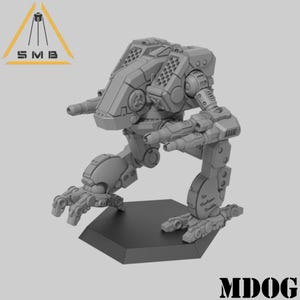 Mdog P Mecha (1 model) by Sir Mortimer Bombito, SMB. 6mm, 1/285 scale 3d printed mini.