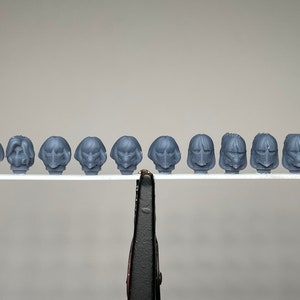 Space Nuns 32mm sci-fi female head pack 5 Masks by Minigames Miniatures. Made to order 3D print.