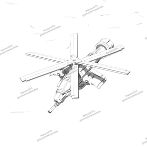 Warrior OTS attack VTOL (1 model) by Sir Mortimer Bombito, SMB. 6mm, 1/285 scale 3d printed mini.
