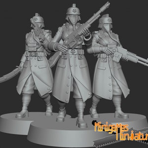 Imperial Female Krieg Squad by Minigames Miniatures. 28mm scale made to order 3D print.