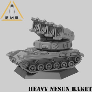 Heavy Nesun Raket Tank (1 model) by Sir Mortimer Bombito, SMB. 6mm, 1/285 scale 3d printed mini.