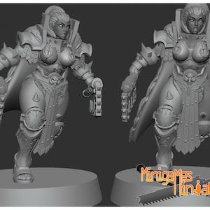 Space Nuns Matriarch Lady Angron by Minigames Miniatures. 32mm scale made to order 3D print.