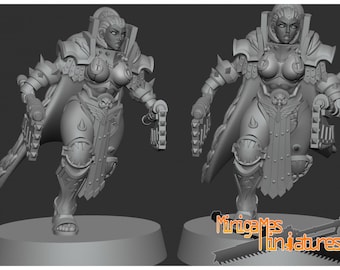 Space Nuns Matriarch Lady Angron by Minigames Miniatures. 32mm scale made to order 3D print.