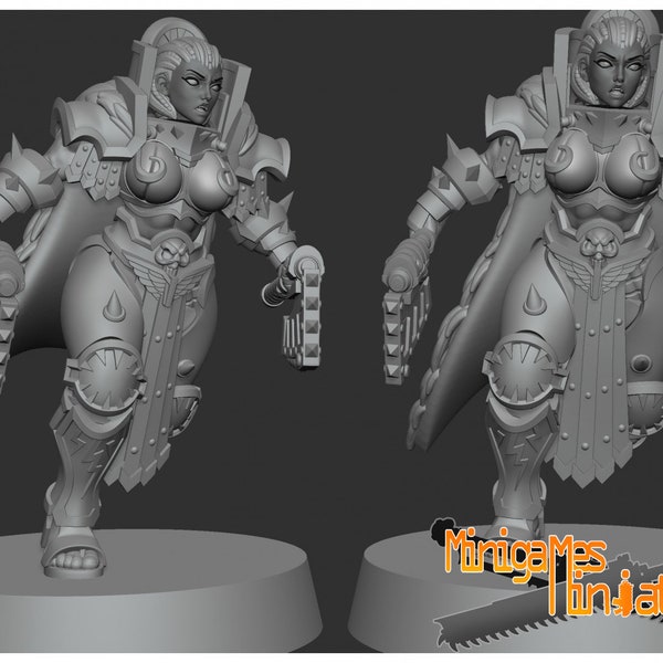 Space Nuns Matriarch Lady Angron by Minigames Miniatures. 28mm scale made to order 3D print.