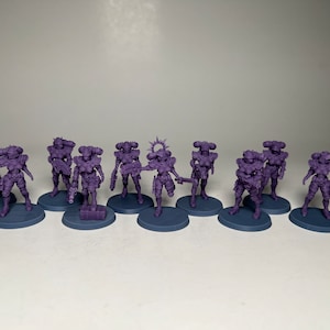 Space Nuns Battle Nuns Squad (10 models) by Minigames Miniatures. 32mm scale made to order 3D print.