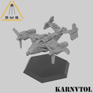 Karnvtol Transport VTOL (1 model) by Sir Mortimer Bombito, SMB. 6mm, 1/285 scale 3d printed mini.