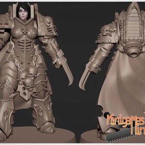 Space Nuns Matriarch Lady Curze by Minigames Miniatures. 32mm scale made to order 3D print.