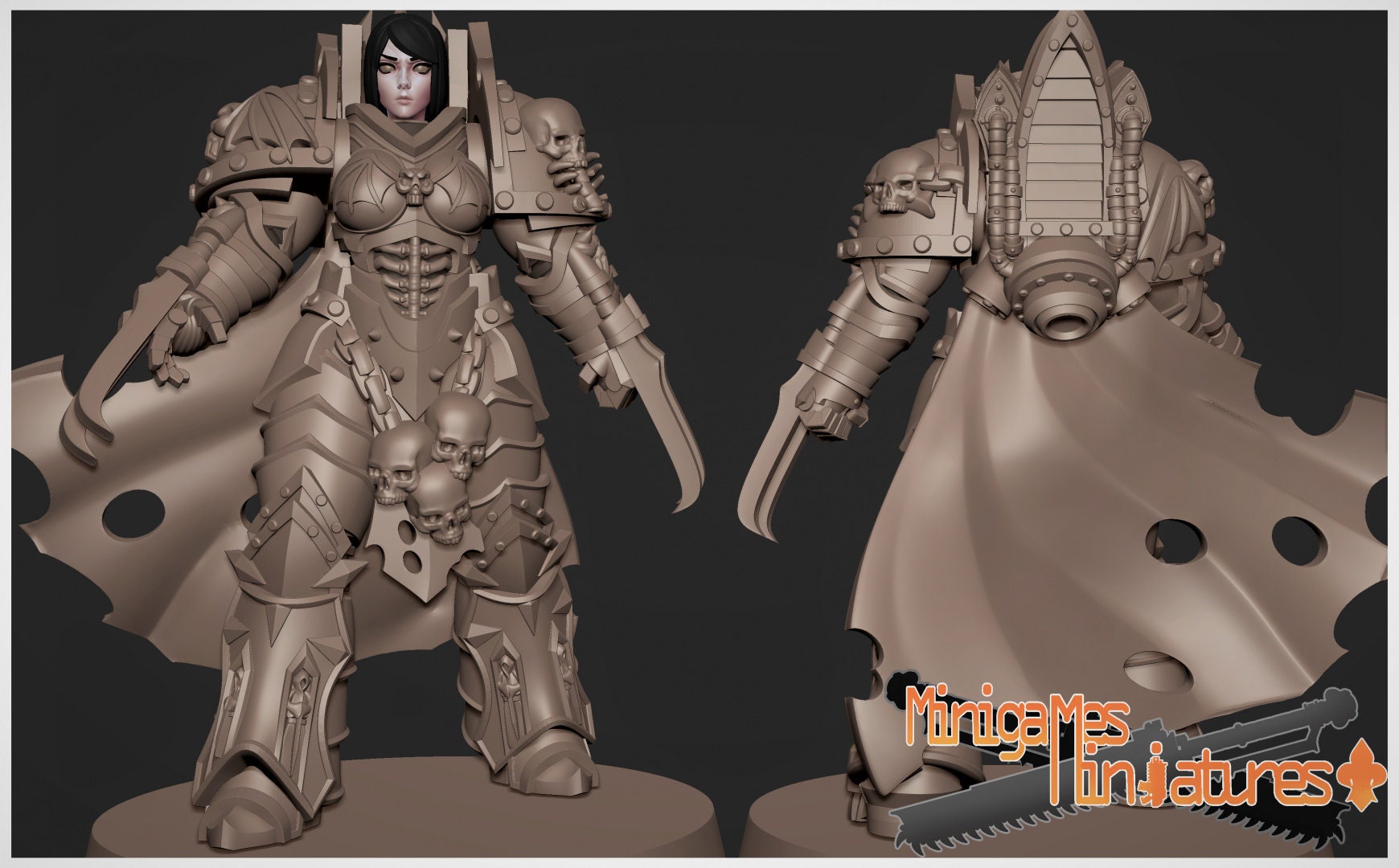 Space Nuns Matriarch Lady Curze by Minigames Miniatures. 32mm scale made to order 3D print.