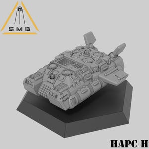 HAPC H heavy transports (2 models) by Sir Mortimer Bombito, SMB. 6mm, 1/285 scale 3d printed mini.
