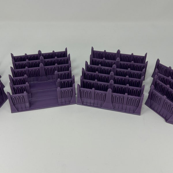 Wargame Forge gothic walls set. Epic 8mm scale 3D printed resin terrain
