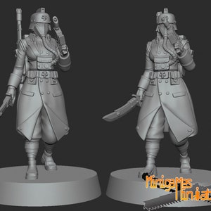 Imperial Female Krieg Officer/Sergeant by Minigames Miniatures. 32mm scale made to order 3D print.