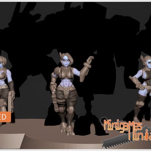 Größere Gute Piloteninnen (3 Modelle) von Minigames Miniatures. 32 mm Skala auf Bestellung 3D Druck.