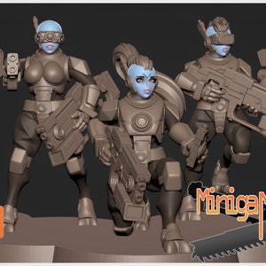 Greater Good Female Pathfinders (10 models) by Minigames Miniatures. 32mm scale made to order 3D print.
