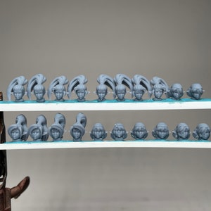 Space Elves 32mm sci-fi female head pack 2 by Minigames Miniatures. Made to order 3D print.