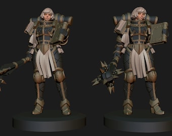 Space Nuns Matriarch Lady Lorgar by Minigames Miniatures. 32mm scale made to order 3D print.