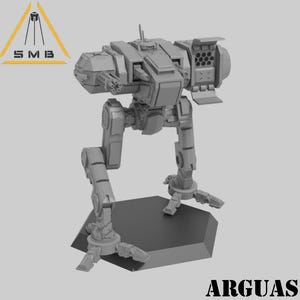 Argaus Mecha (1 model) by Sir Mortimer Bombito, SMB. 6mm, 1/285 scale 3d printed mini.
