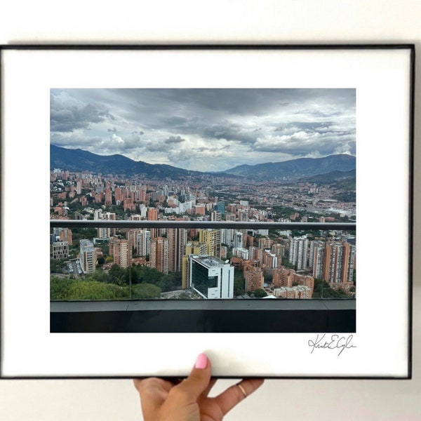 FRAMED+SIGNED: Daytime View of Medellín from the Balcony / Medellín, Colombia