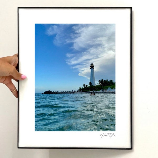 FRAMED+SIGNED: Cape Florida Lighthouse / Key Biscayne, FL