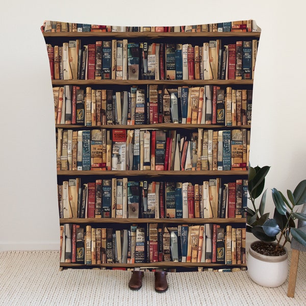 Book Blanket, book gifts for book lovers, valentines gift for him, librarian gifts, bookshelf decor, cozy reading nook, bookworm, book nerd