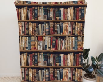 Book Blanket, book gifts for book lovers, valentines gift for him, librarian gifts, bookshelf decor, cozy reading nook, bookworm, book nerd