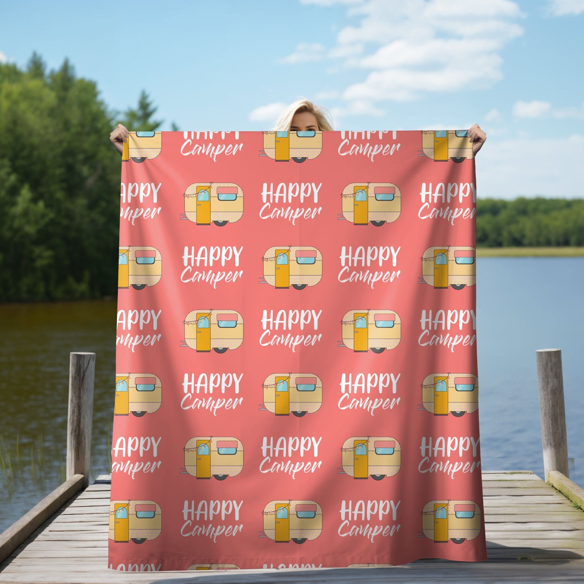 Happy Camper Blanket Etsy