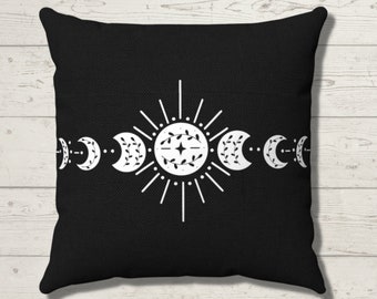 16x16 FRESAN Multicolor Astronomy New Harvest Crecent Moon I'm Going Phase Cycle Astronomy Moon Throw Pillow 