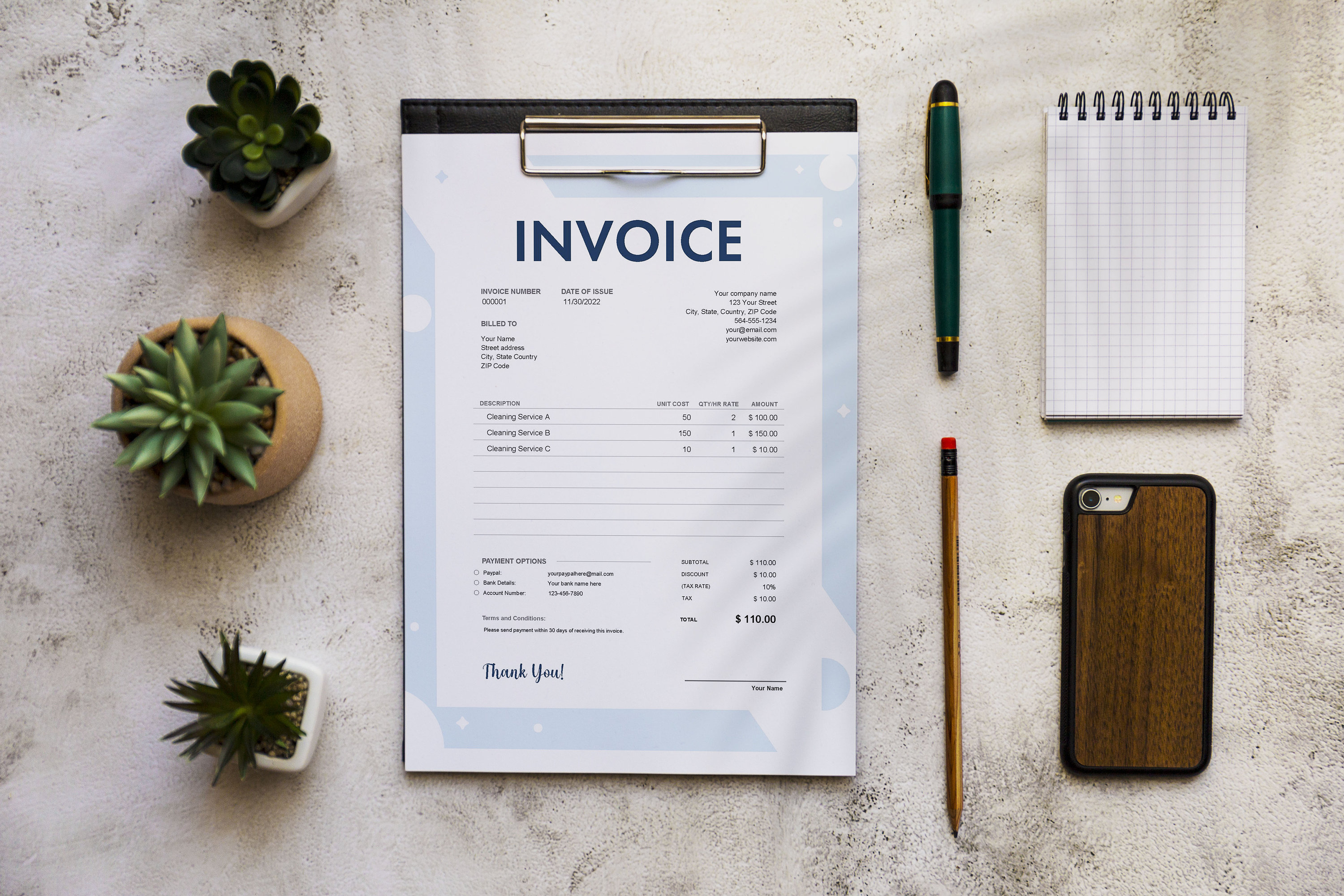Maid Service Invoice Sample