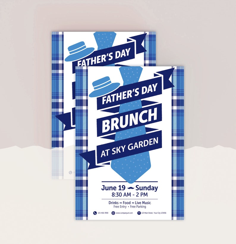 Fathers Day Brunch Printable Flyer Template Business | Etsy