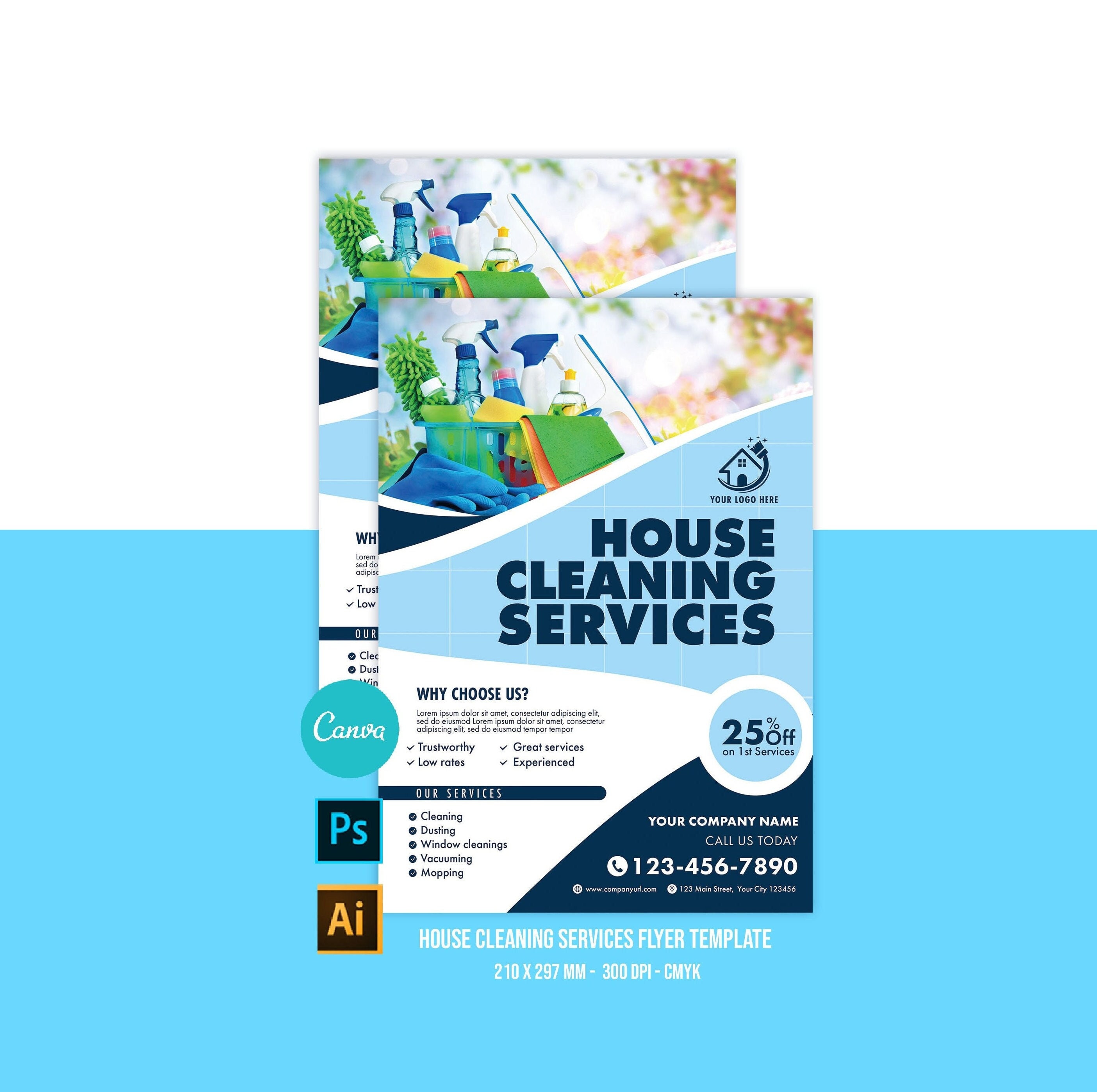 House Cleaning Services Printable Flyer Event Flyer Template Etsy