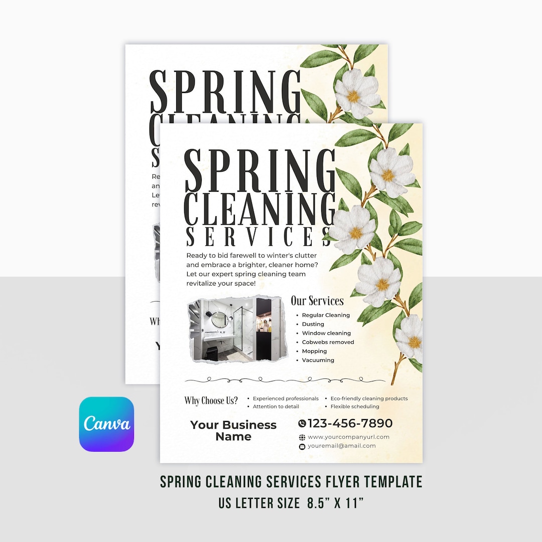 Spring Clean Flyer Spring Cleaning Service Editable Flyer | Professional Clean Business ...