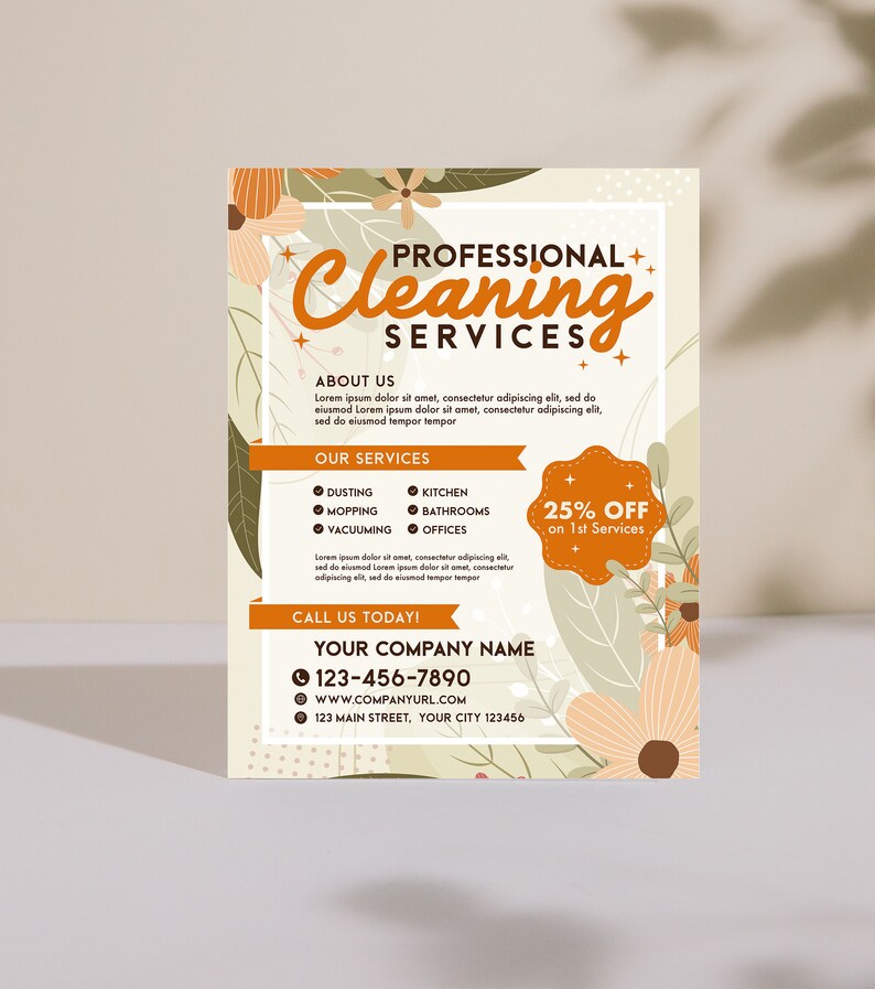Flyer Kitchen Clean Professional Cleaning Services Printable | Flyer Template | AI, PSD ...