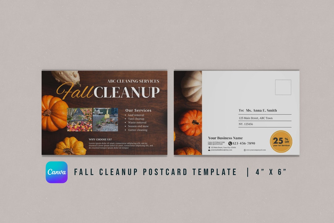 Fall Cleanup Postcard Template | Canva | 4