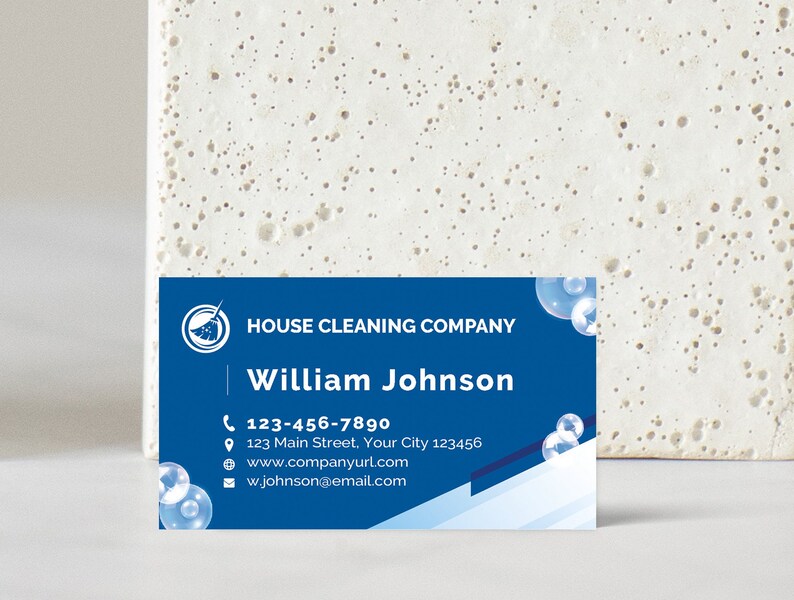 Cleaning Service Business Card Template Editable Printable Adobe