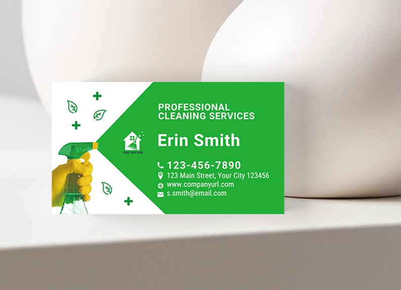 Cleaning Service Business Card Template 2 Colors Cleaning Business