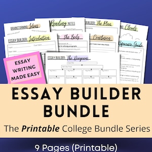 Essay Builder Printable Bundle: Student Essay Planner (PDF)