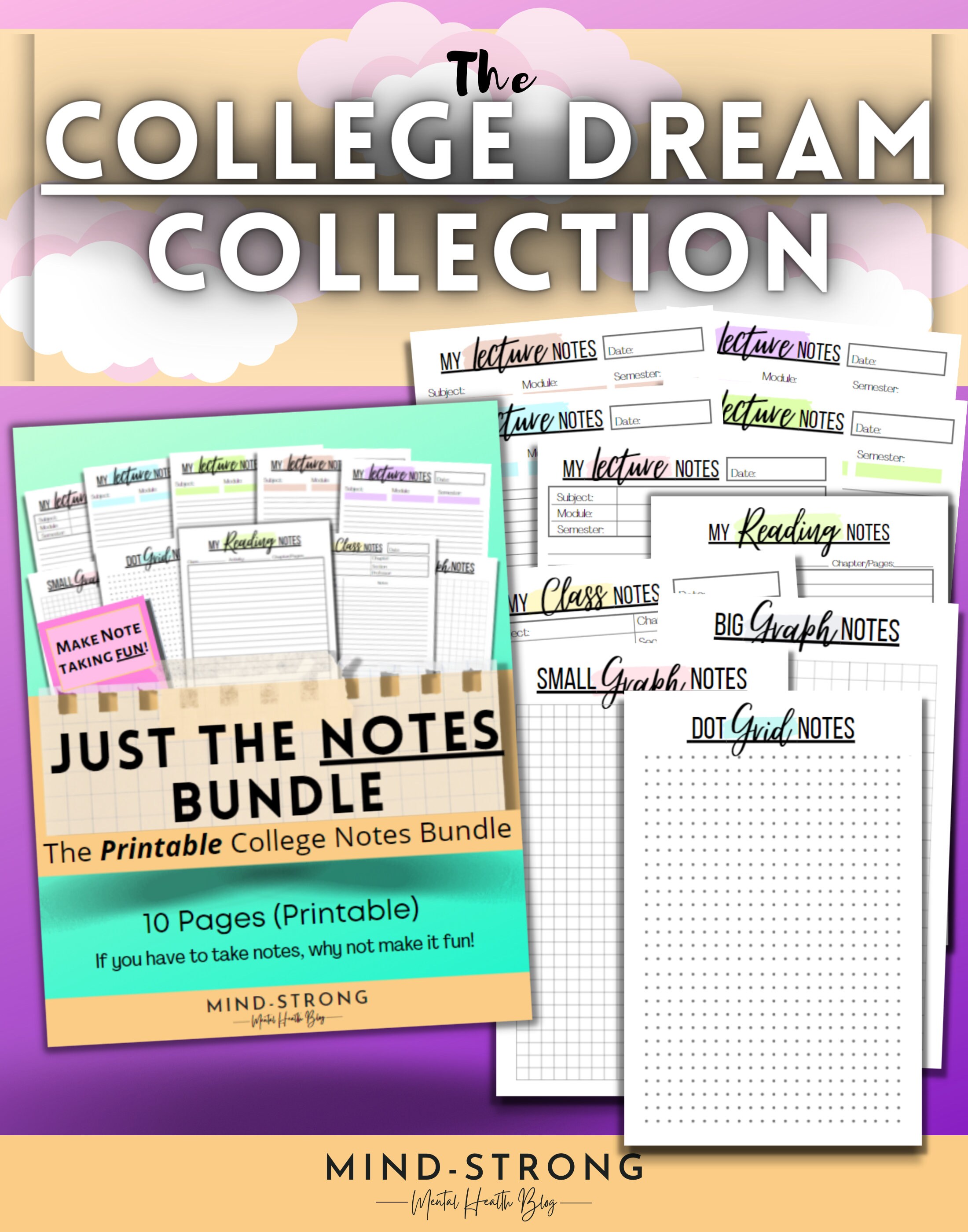 College Student Planner Printable University Academic Planner - Etsy