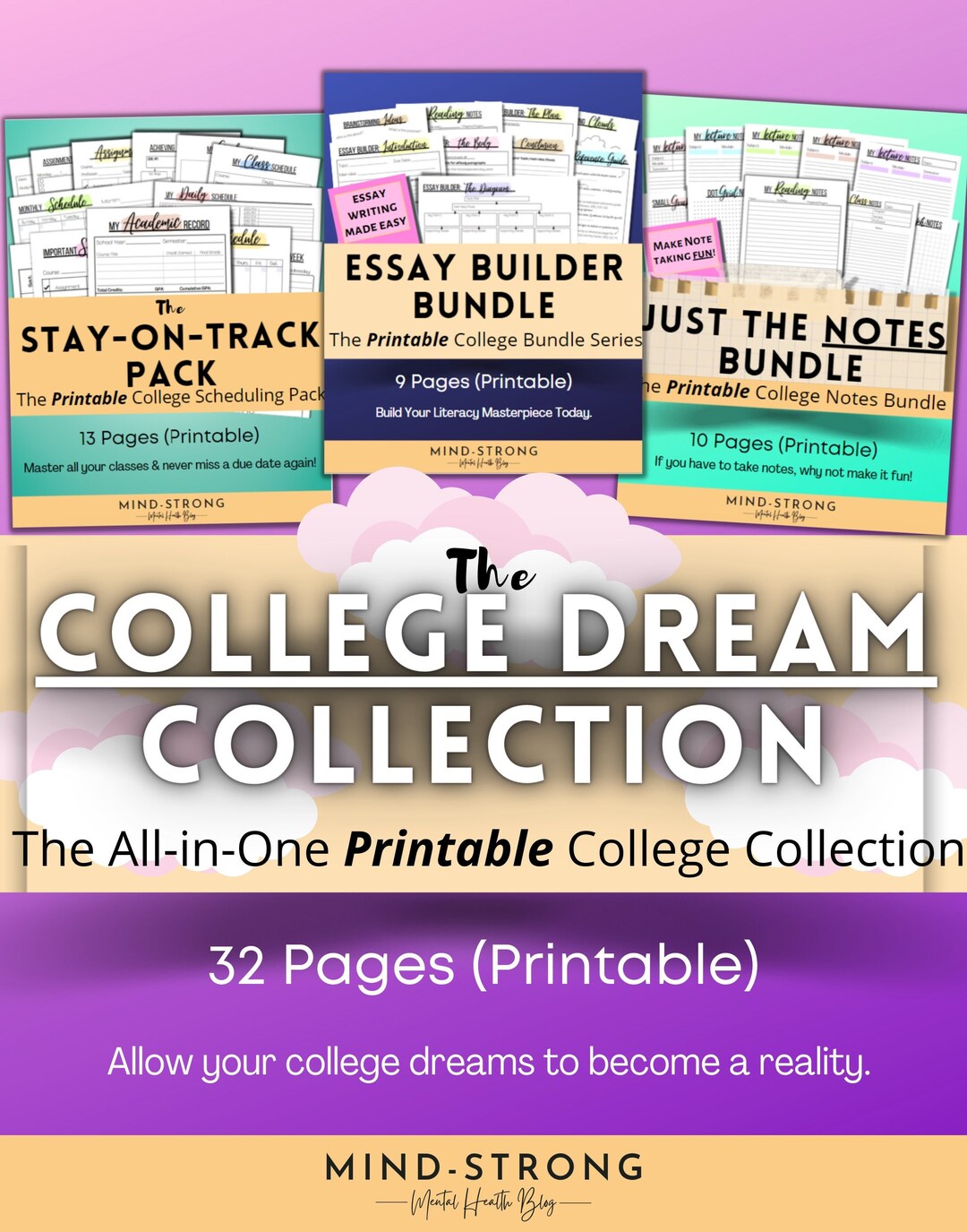 College Student Planner Printable, University Academic Planner Student ...