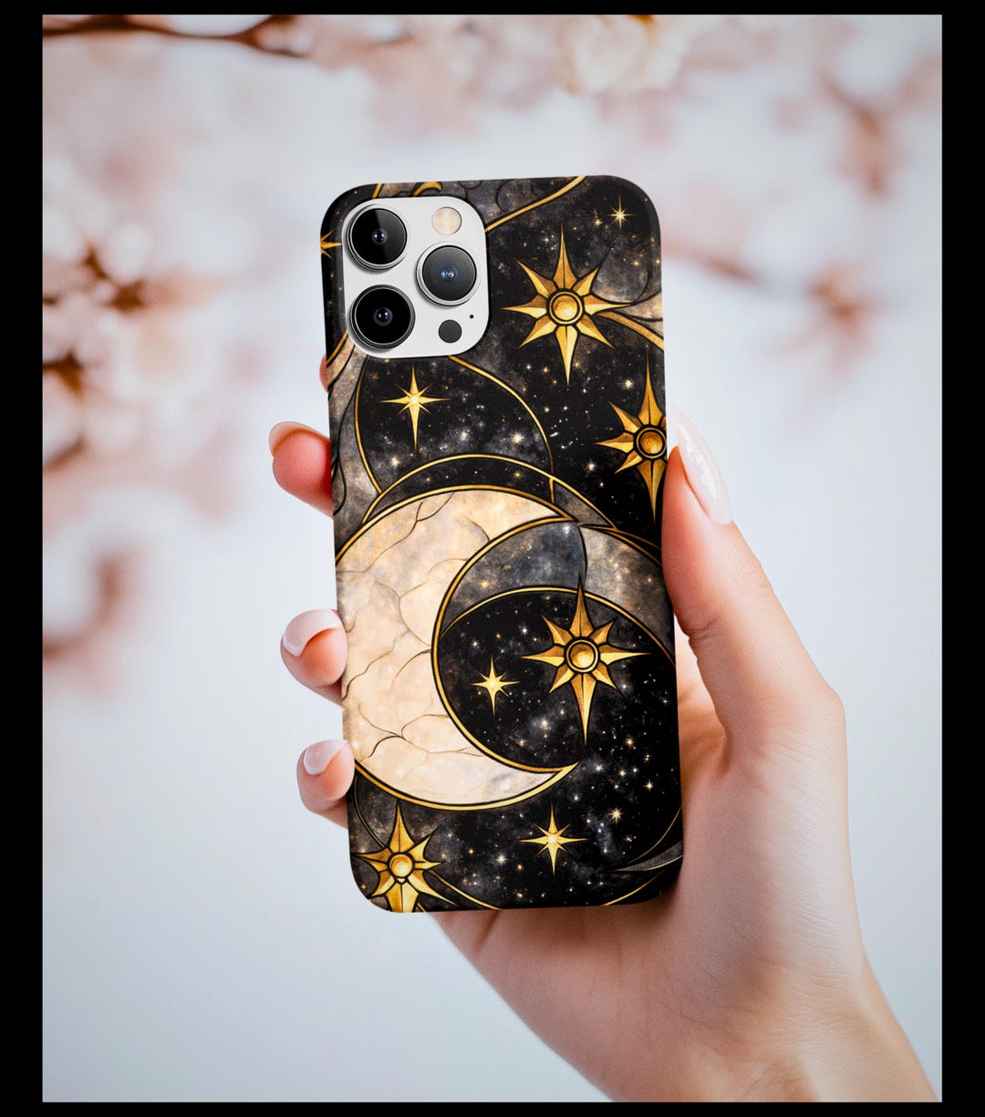 Star and Crescent Moon Tough Phone Case, Crescent Moon Black Sky and ...