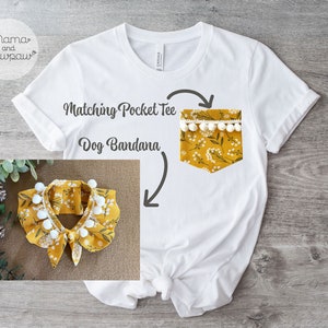 Matching Pocket Tee, Dog Mom T-Shirt, Matching Bandana T Shirt, Matching, Dog Mom Gift