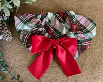 Red Bow Christmas Bandana, Dog Cape, Collar, Dog Scarf, Large Dog, Small Dog, Dog Mom Gift, Cute dog accessories, Girl Dog, Small Dog