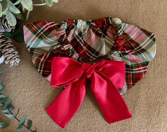 Red Bow Christmas Bandana, Dog Cape, Collar, Dog Scarf, Large Dog, Small Dog, Dog Mom Gift, Cute dog accessories, Girl Dog, Small Dog